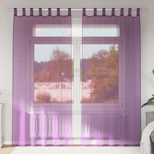Voile Vorhänge mit Schlaufen 2 Stk. Violett 140x225 cm