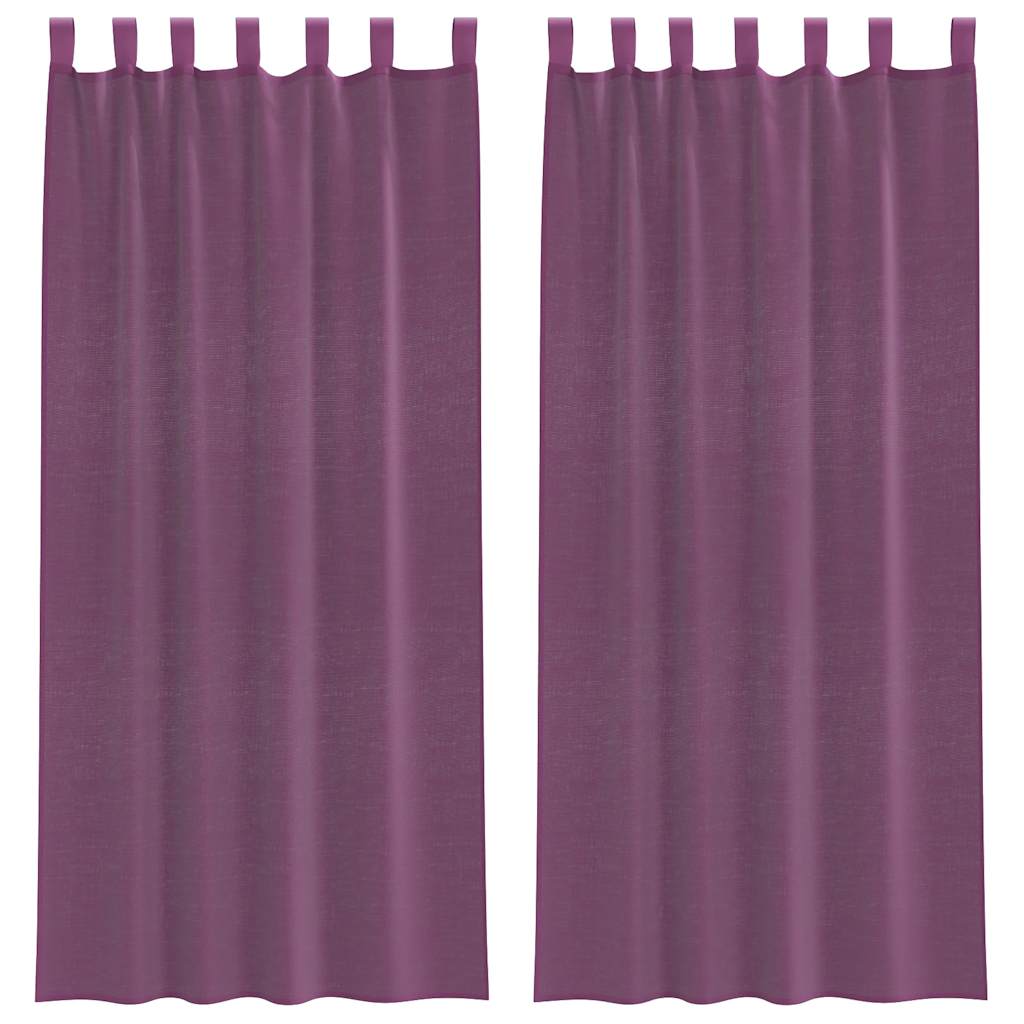 Voile Vorhänge mit Schlaufen 2 Stk. Lila 140x245 cm
