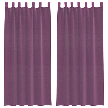 Voile Vorhänge mit Schlaufen 2 Stk. Lila 140x245 cm