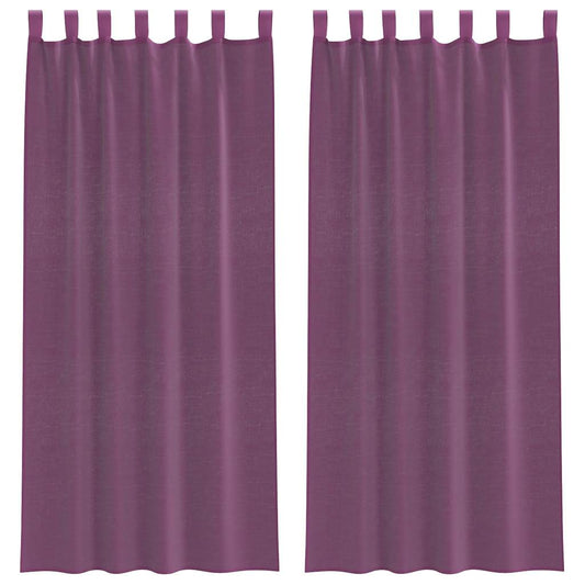 Voile Vorhänge mit Schlaufen 2 Stk. Lila 140x245 cm