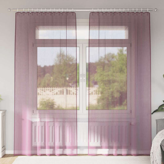 Voile Vorhänge mit Schlaufen 2 Stk. Lila 140x245 cm