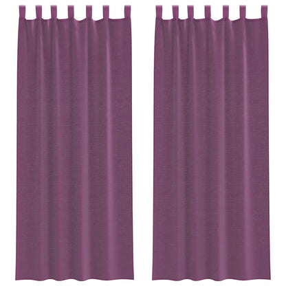 Voile Vorhänge mit Schlaufen 2 Stk. Lila 140x260 cm
