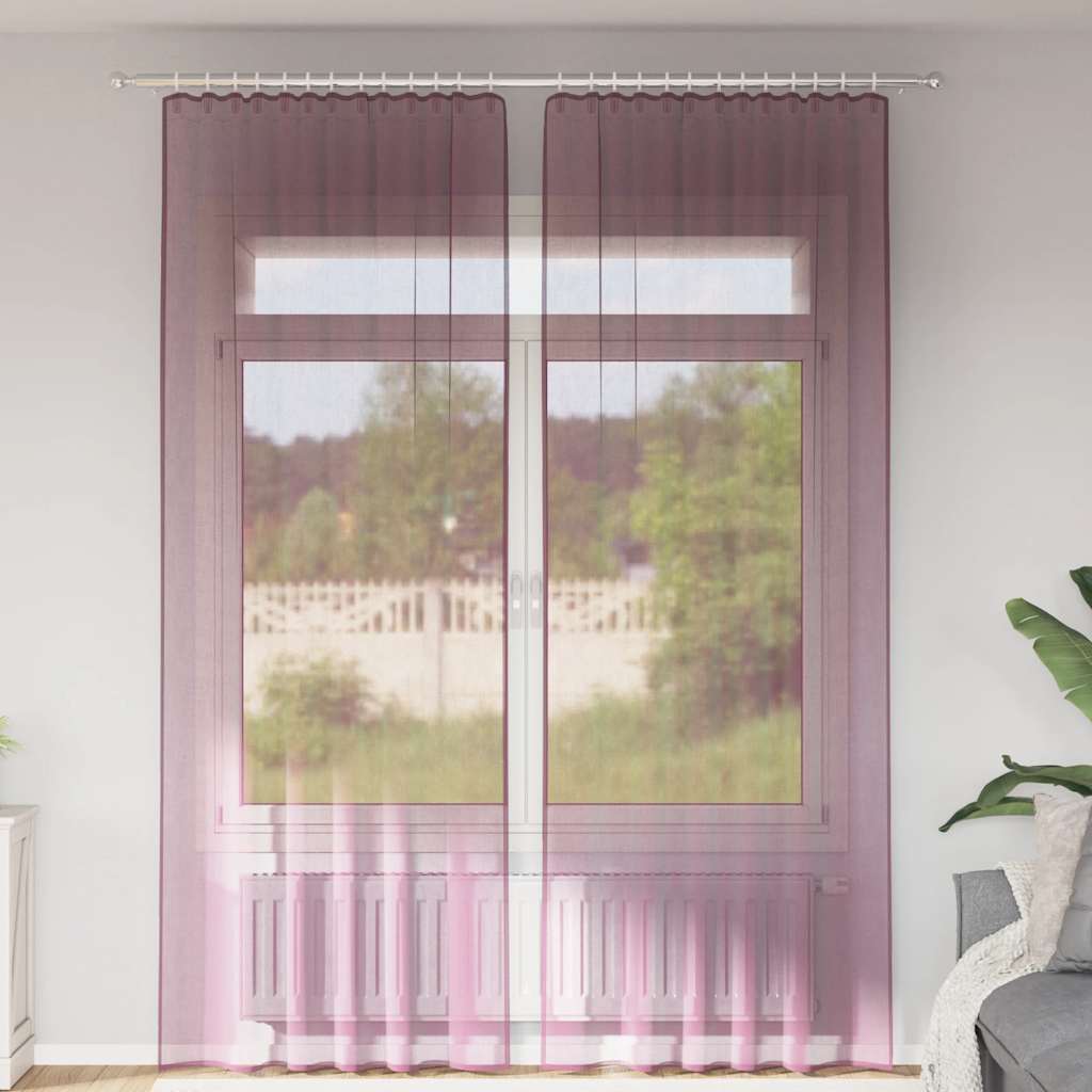 Voile Vorhänge mit Schlaufen 2 Stk. Lila 140x260 cm
