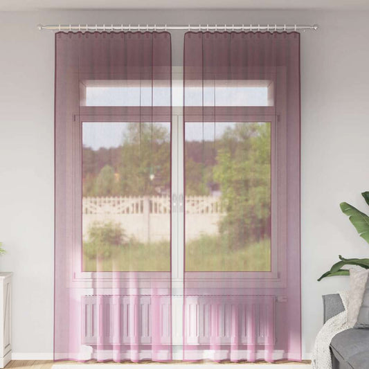 Voile Vorhänge mit Schlaufen 2 Stk. Lila 140x260 cm