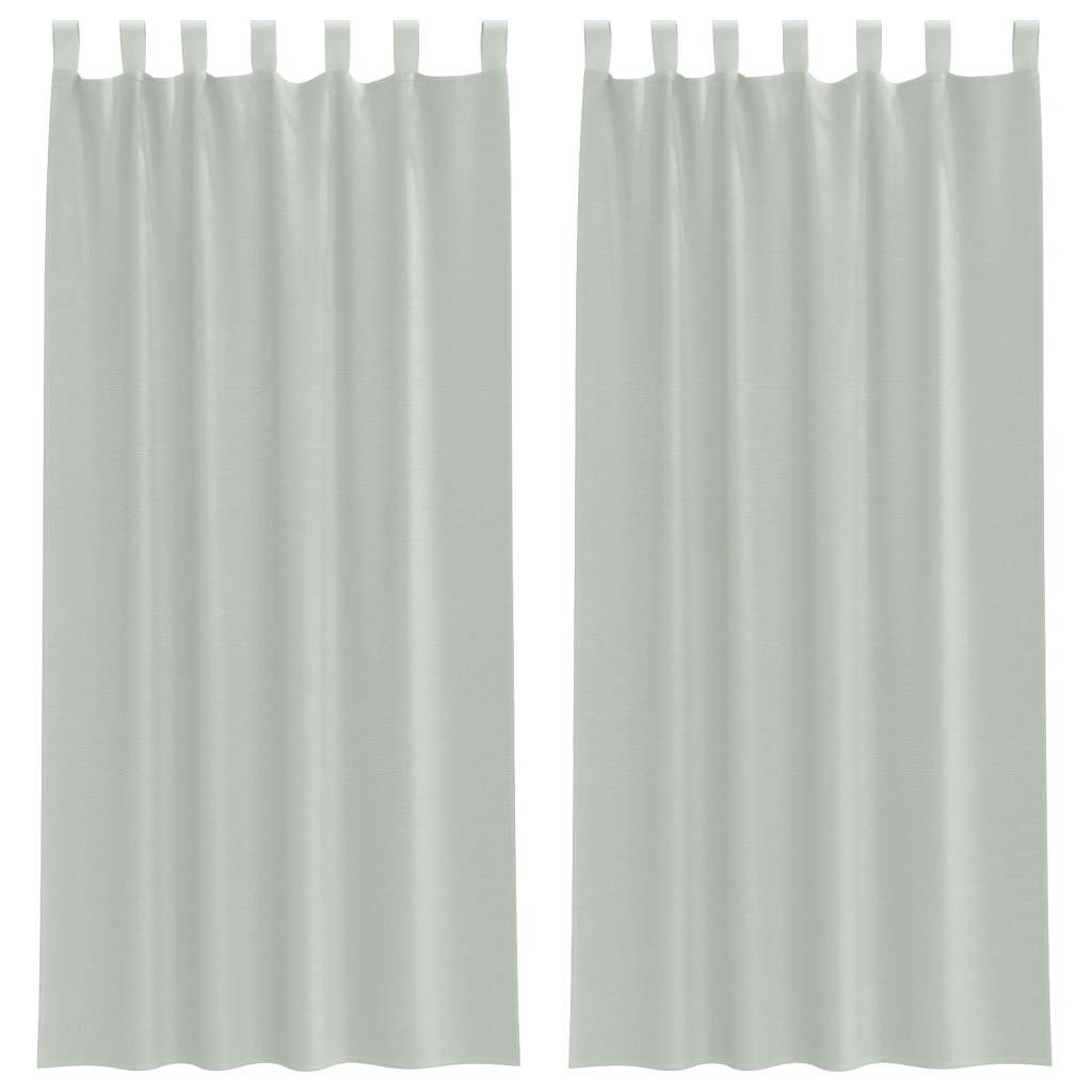 Voile Vorhänge mit Schlaufen 2 Stk. Hellgrau 140x225 cm