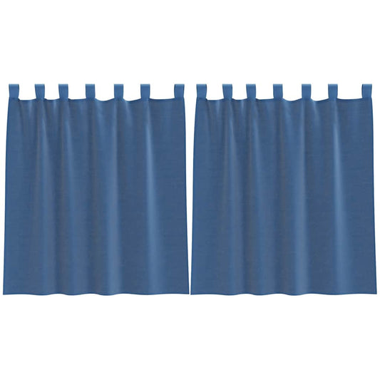 Voile Vorhänge mit Schlaufen 2 Stk. Königsblau 140x140 cm