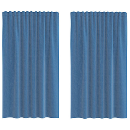Voile Vorhänge mit Schlaufen 2 Stk. Königsblau 140x175 cm