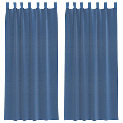 Voile Vorhänge mit Schlaufen 2 Stk. Königsblau 140x225 cm
