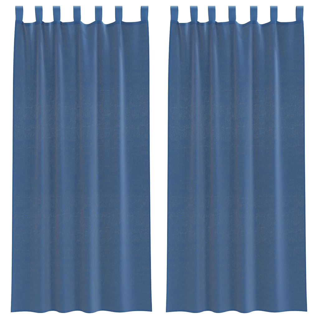 Voile Vorhänge mit Schlaufen 2 Stk. Königsblau 140x245 cm