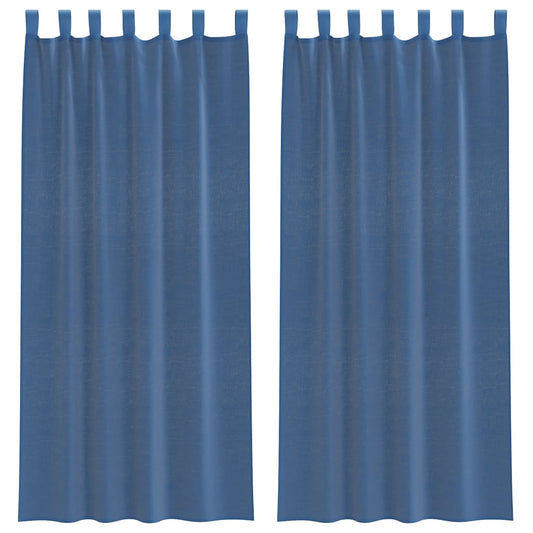 Voile Vorhänge mit Schlaufen 2 Stk. Königsblau 140x245 cm