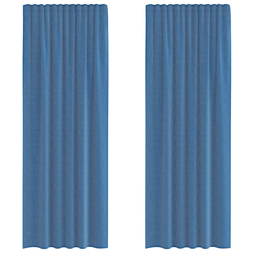 Voile Vorhänge mit Schlaufen 2 Stk. Königsblau 140x260 cm