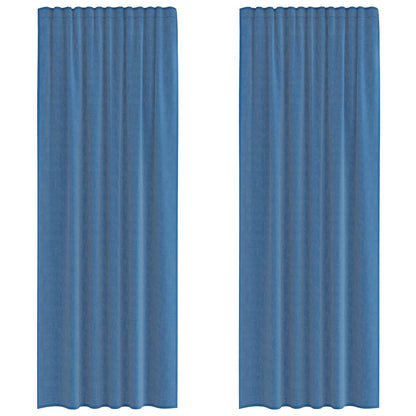 Voile Vorhänge mit Schlaufen 2 Stk. Königsblau 140x260 cm