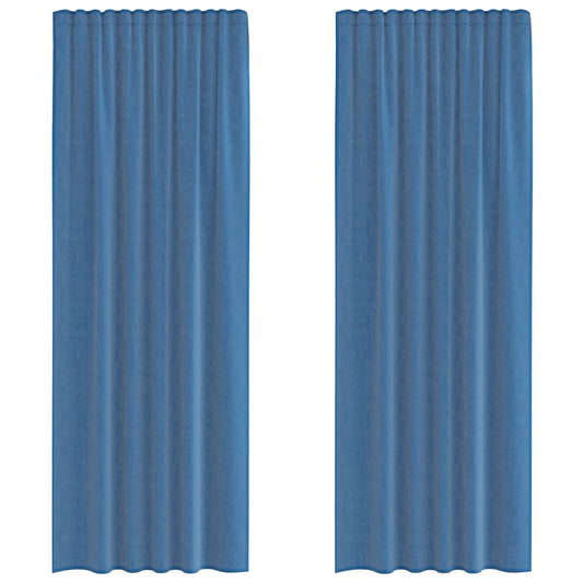 Voile Vorhänge mit Schlaufen 2 Stk. Königsblau 140x260 cm
