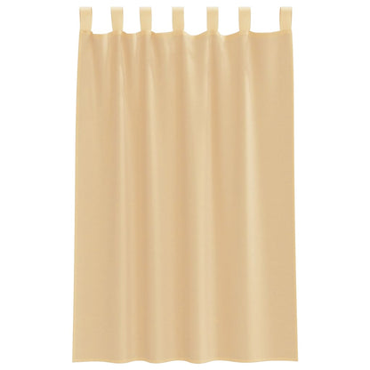 Voile Vorhänge mit Schlaufen 2 Stk. Sandfarbe 140x175 cm