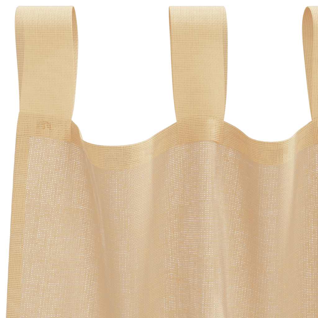 Voile Vorhänge mit Schlaufen 2 Stk. Sandfarbe 140x225 cm