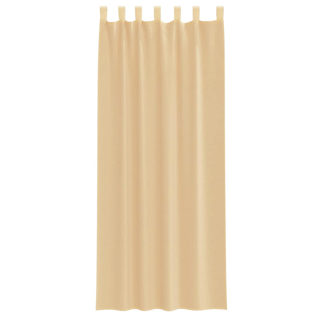 Voile Vorhänge mit Schlaufen 2 Stk. Sandfarbe 140x260 cm