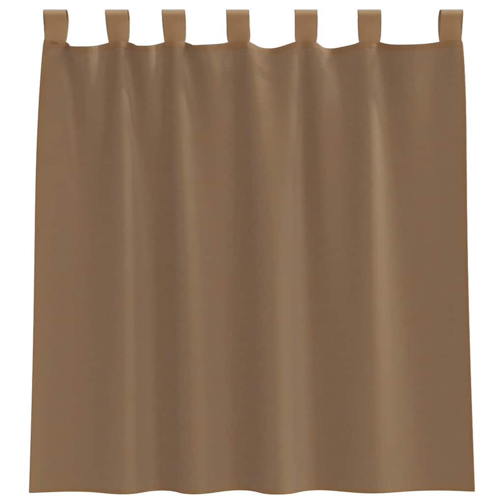 Voile Vorhänge mit Schlaufen 2 Stk. Hellbraun 140x140 cm