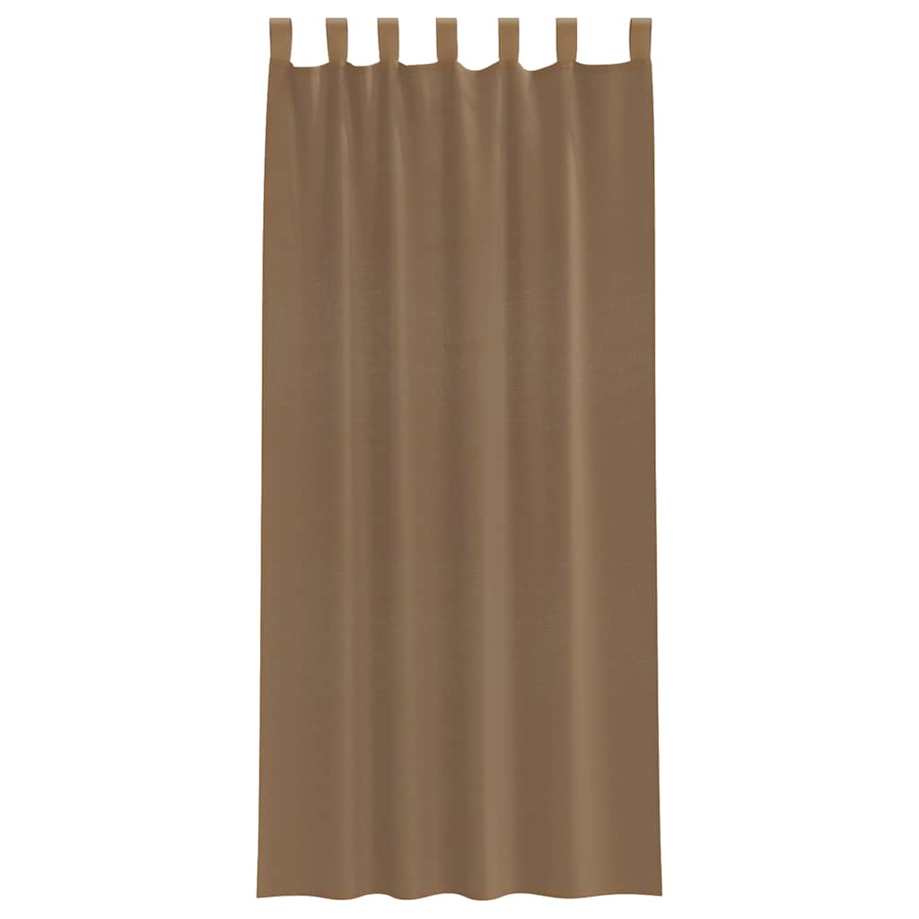 Voile Vorhänge mit Schlaufen 2 Stk. Hellbraun 140x225 cm