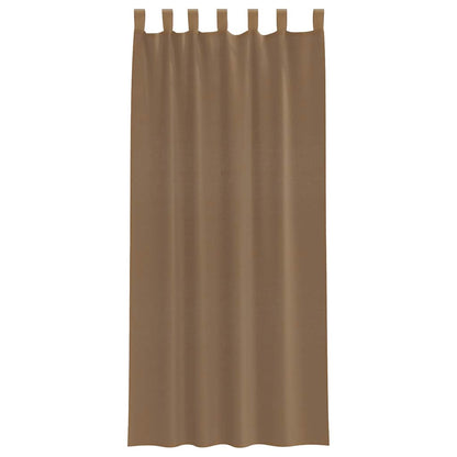 Voile Vorhänge mit Schlaufen 2 Stk. Hellbraun 140x225 cm