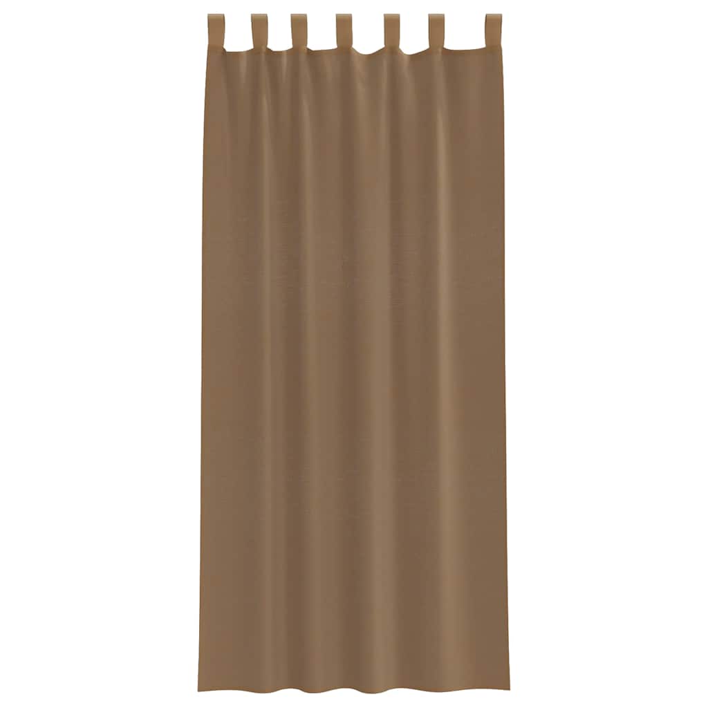 Voile Vorhänge mit Schlaufen 2 Stk. Hellbraun 140x245 cm