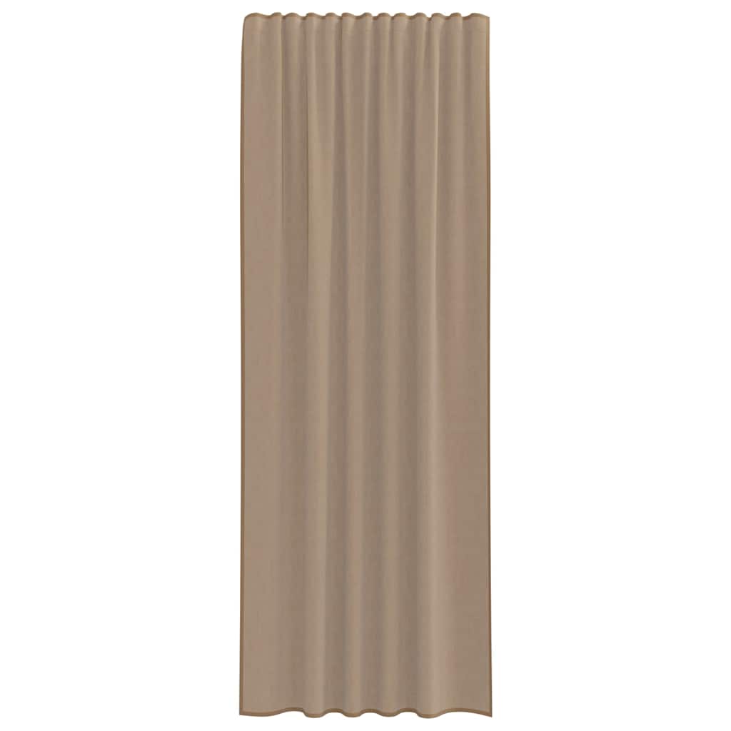 Voile Vorhänge mit Schlaufen 2 Stk. Hellbraun 140x260 cm