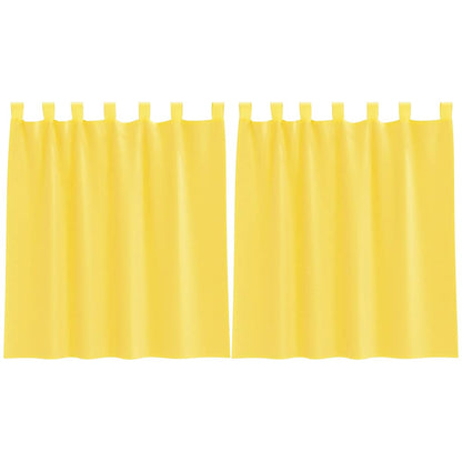 Voile Vorhänge mit Schlaufen 2 Stk. Gelb 140x140 cm