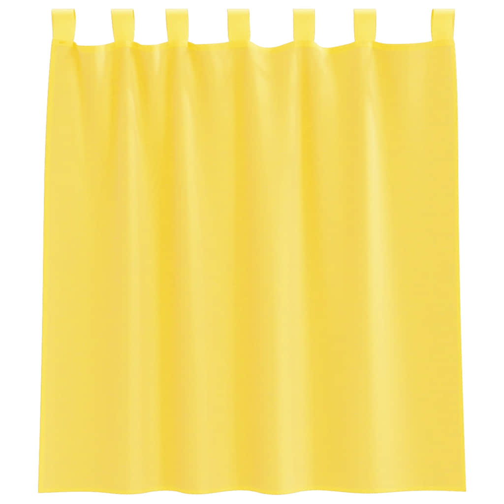 Voile Vorhänge mit Schlaufen 2 Stk. Gelb 140x140 cm