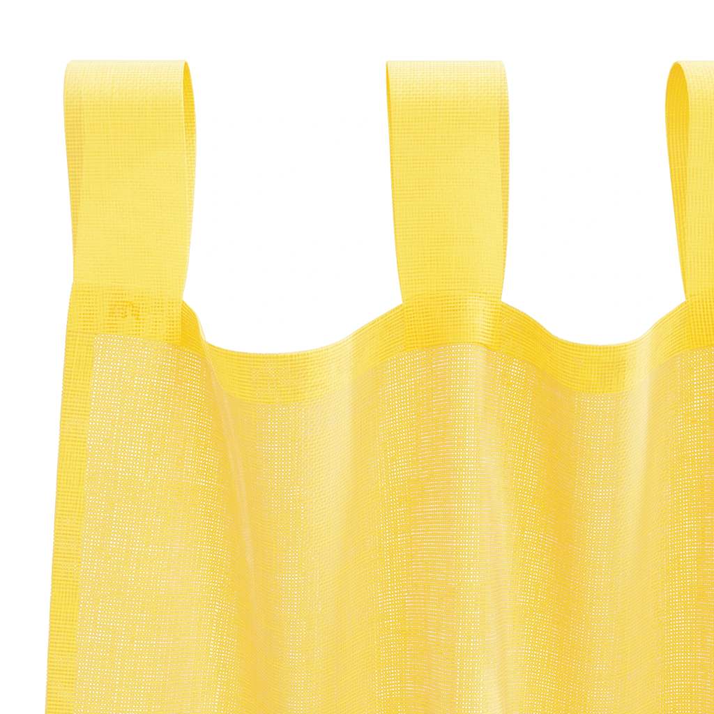 Voile Vorhänge mit Schlaufen 2 Stk. Gelb 140x140 cm