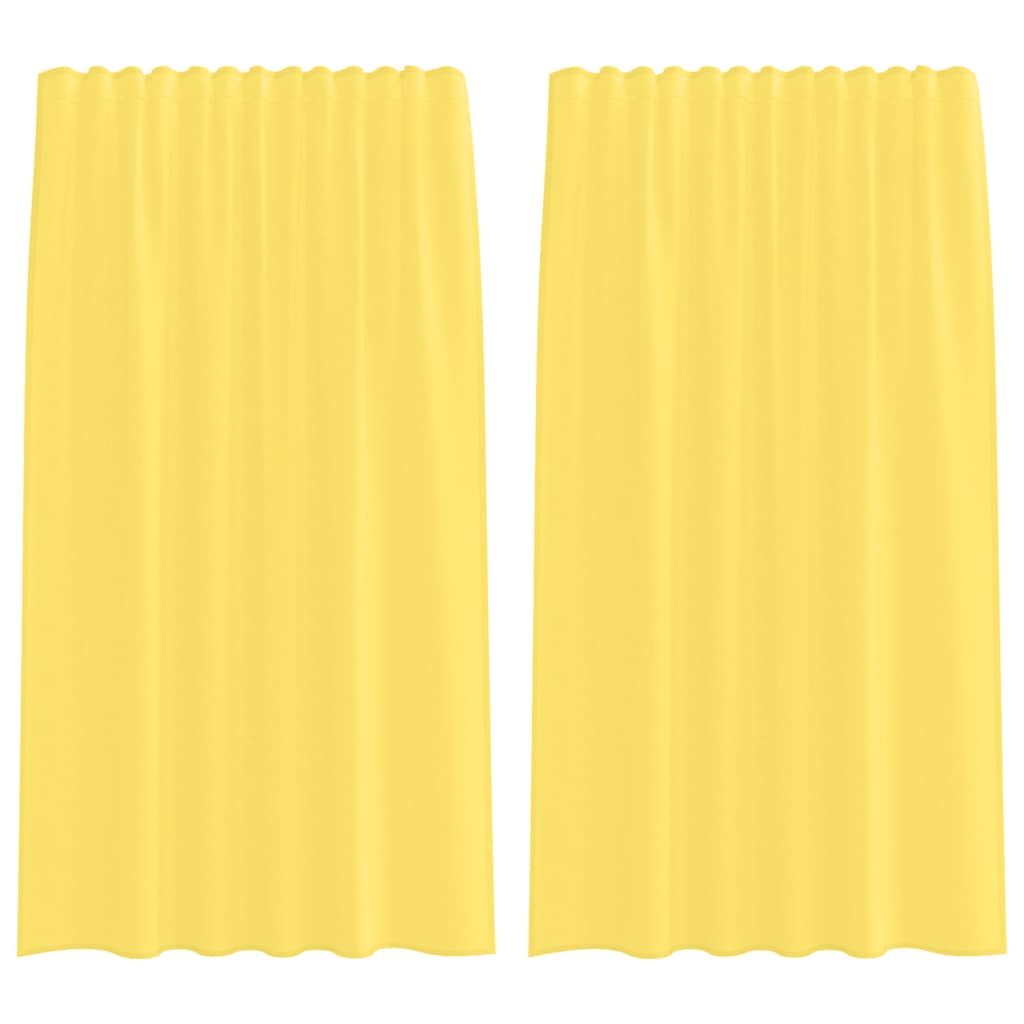Voile Vorhänge mit Schlaufen 2 Stk. Gelb 140x175 cm