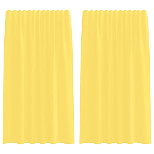 Voile Vorhänge mit Schlaufen 2 Stk. Gelb 140x175 cm