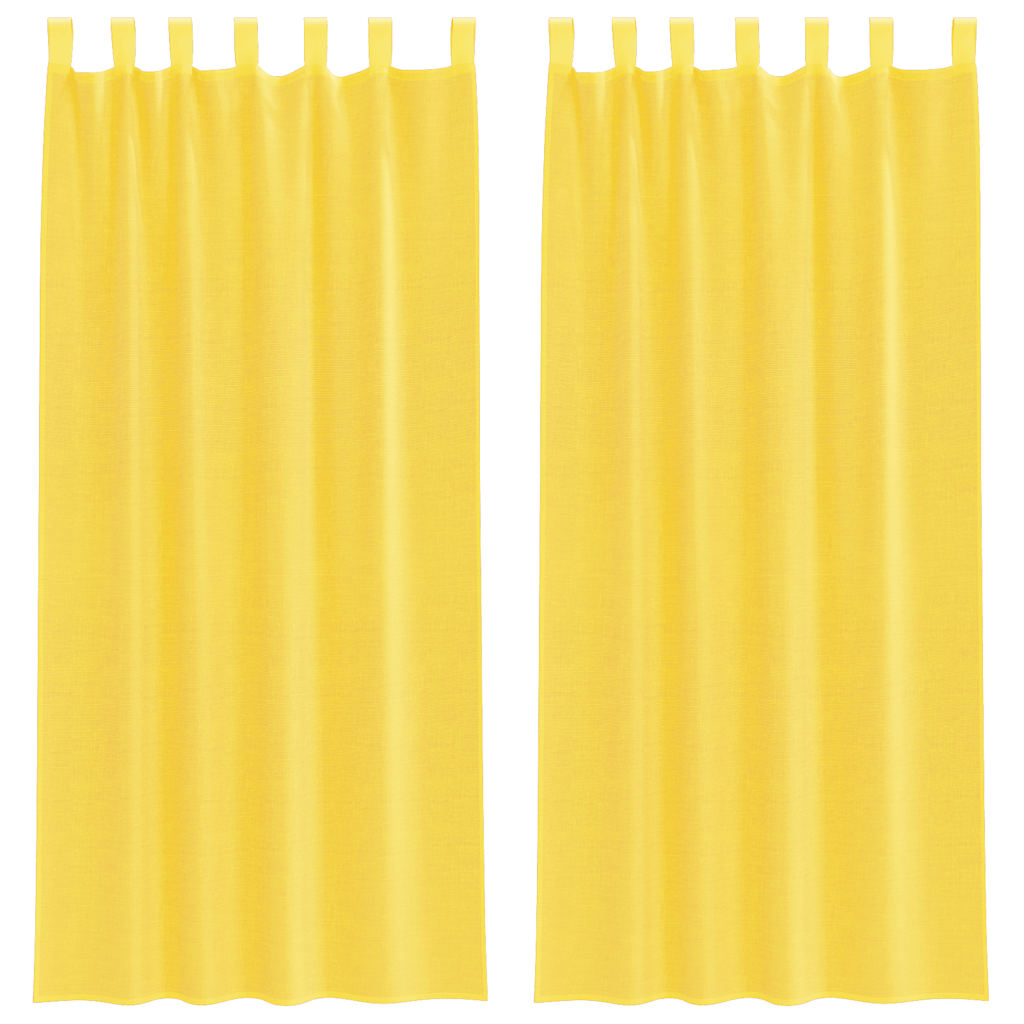 Voile Vorhänge mit Schlaufen 2 Stk. Gelb 140x225 cm