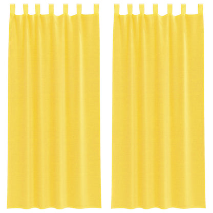 Voile Vorhänge mit Schlaufen 2 Stk. Gelb 140x225 cm