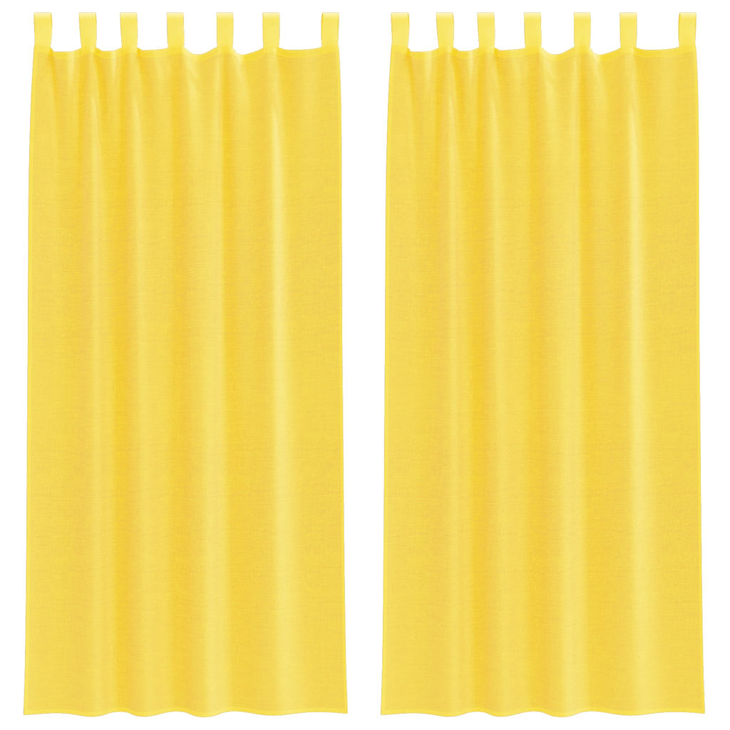 Voile Vorhänge mit Schlaufen 2 Stk. Gelb 140x245 cm