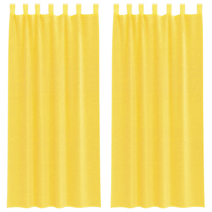 Voile Vorhänge mit Schlaufen 2 Stk. Gelb 140x245 cm