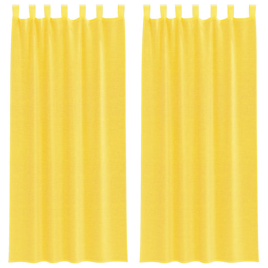 Voile Vorhänge mit Schlaufen 2 Stk. Gelb 140x245 cm