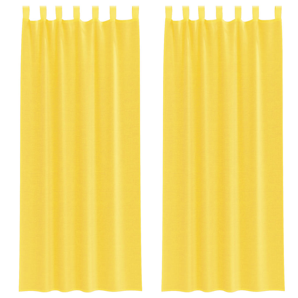 Voile Vorhänge mit Schlaufen 2 Stk. Gelb 140x260 cm