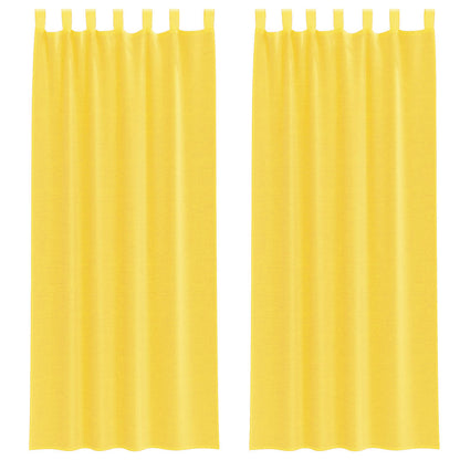 Voile Vorhänge mit Schlaufen 2 Stk. Gelb 140x260 cm