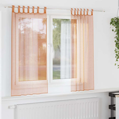 Voile Vorhänge mit Schlaufen 2 Stk. Terrakottarot 140x140 cm