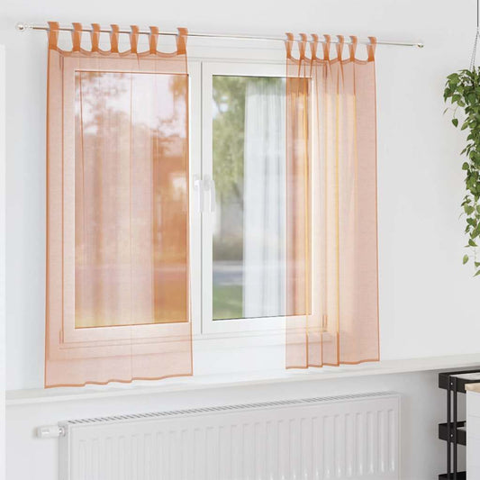 Voile Vorhänge mit Schlaufen 2 Stk. Terrakottarot 140x140 cm