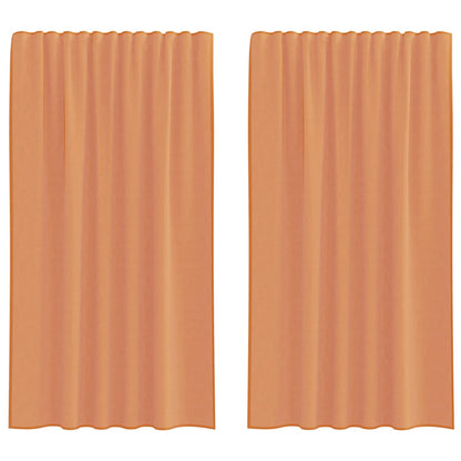 Voile Vorhänge mit Schlaufen 2 Stk. Terrakottarot 140x175 cm