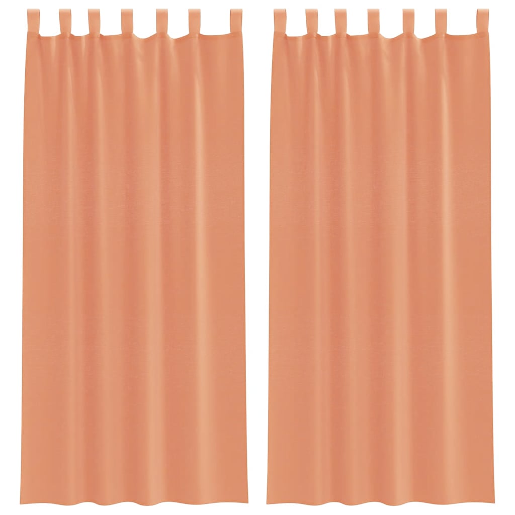 Voile Vorhänge mit Schlaufen 2 Stk. Terrakottarot 140x225 cm