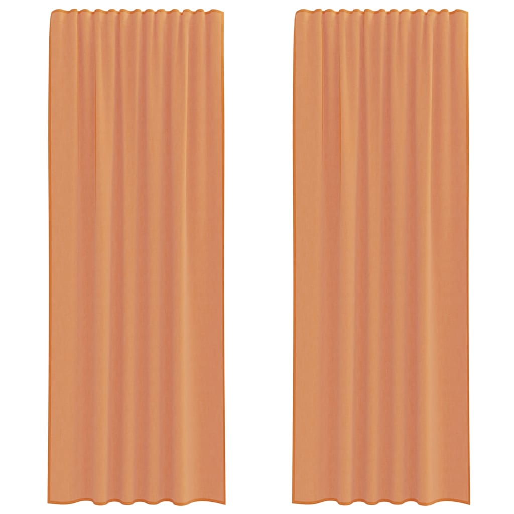 Voile Vorhänge mit Schlaufen 2 Stk. Terrakottarot 140x260 cm