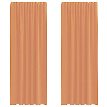 Voile Vorhänge mit Schlaufen 2 Stk. Terrakottarot 140x260 cm
