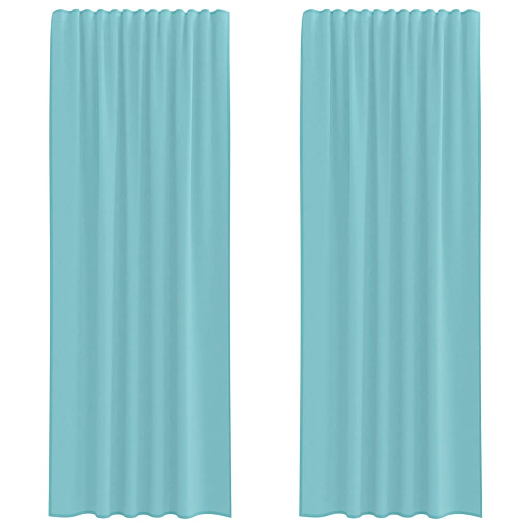 Voile Vorhänge mit Schlaufen 2 Stk. Türkis 140x260 cm