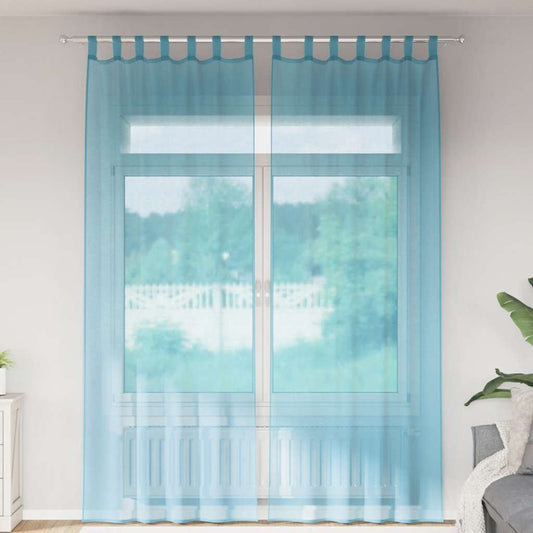 Voile Vorhänge mit Schlaufen 2 Stk. Türkis 140x260 cm