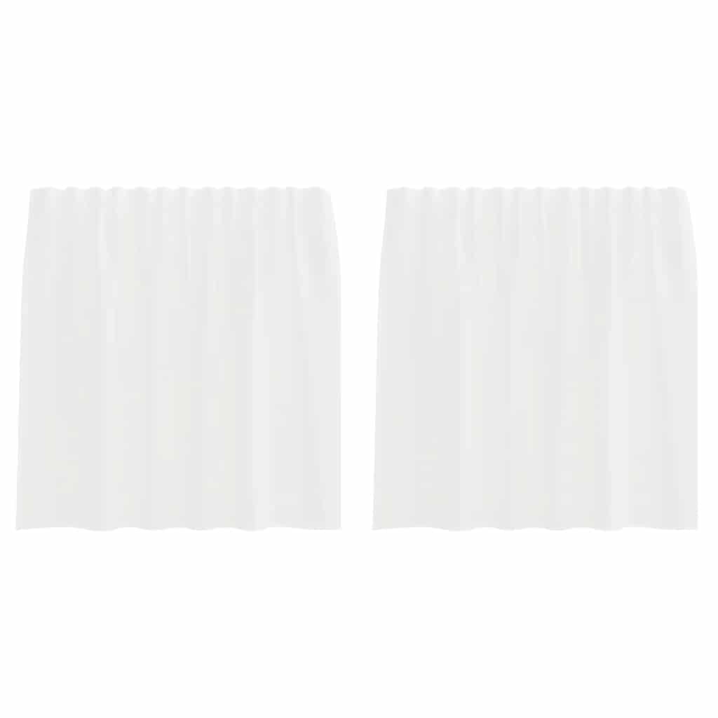 Voile Vorhänge mit Schlaufen 2 Stk. Weiß 140x140 cm