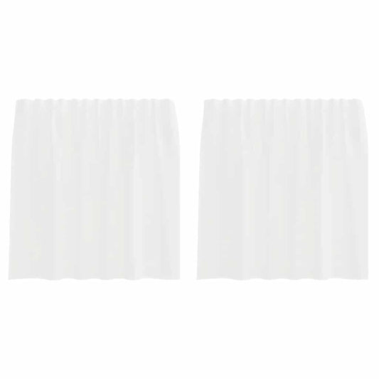Voile Vorhänge mit Schlaufen 2 Stk. Weiß 140x140 cm