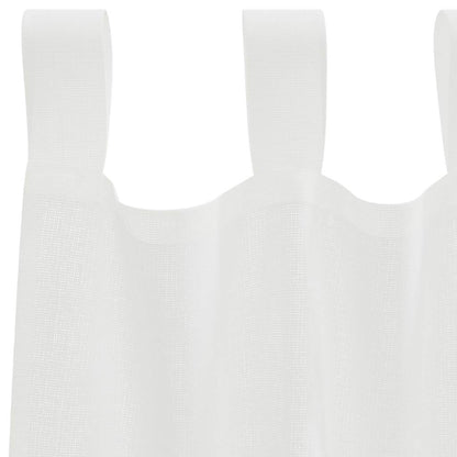 Voile Vorhänge mit Schlaufen 2 Stk. Weiß 140x140 cm