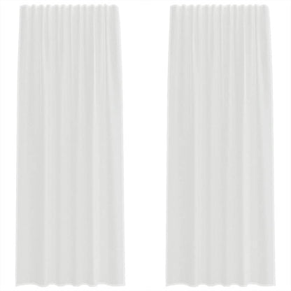 Voile Vorhänge mit Schlaufen 2 Stk. Weiß 140x225 cm