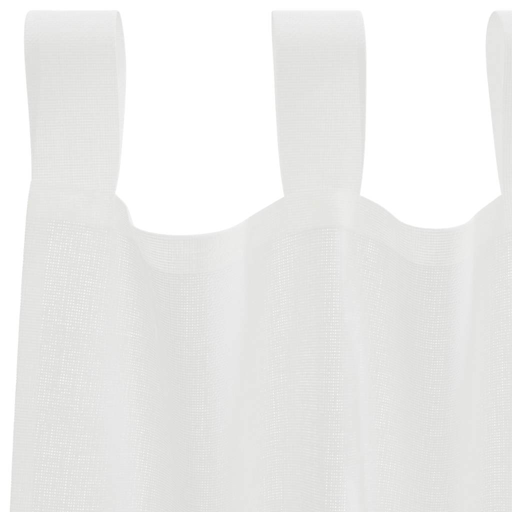 Voile Vorhänge mit Schlaufen 2 Stk. Weiß 140x225 cm